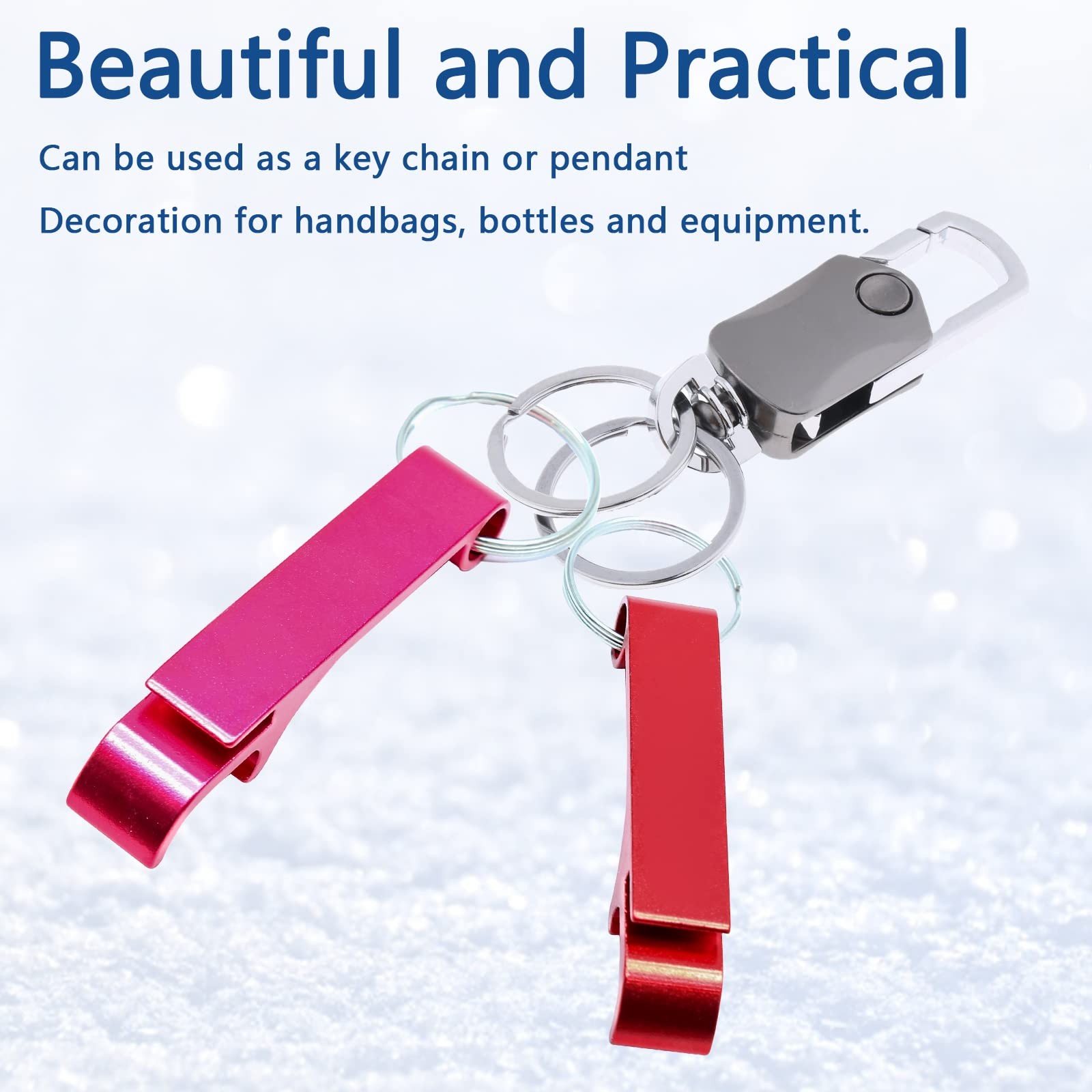 Litoexpe 16Pcs Colorful Beer Bottle Openers Premium Metal Keychain