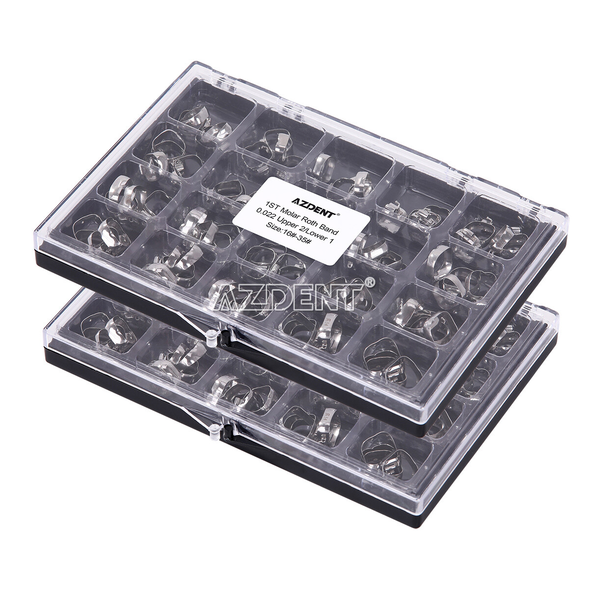 80Pcs AZDENT Dental Orthodontic 16#-35 Bands with Buccal Tube 1st Molar Roth.022