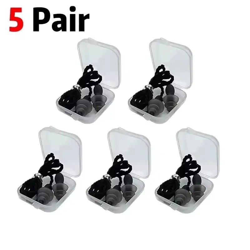 Corded Ear Plugs Soft Silicone Reusable Earplugs Noise Cancelling Safe Hearing