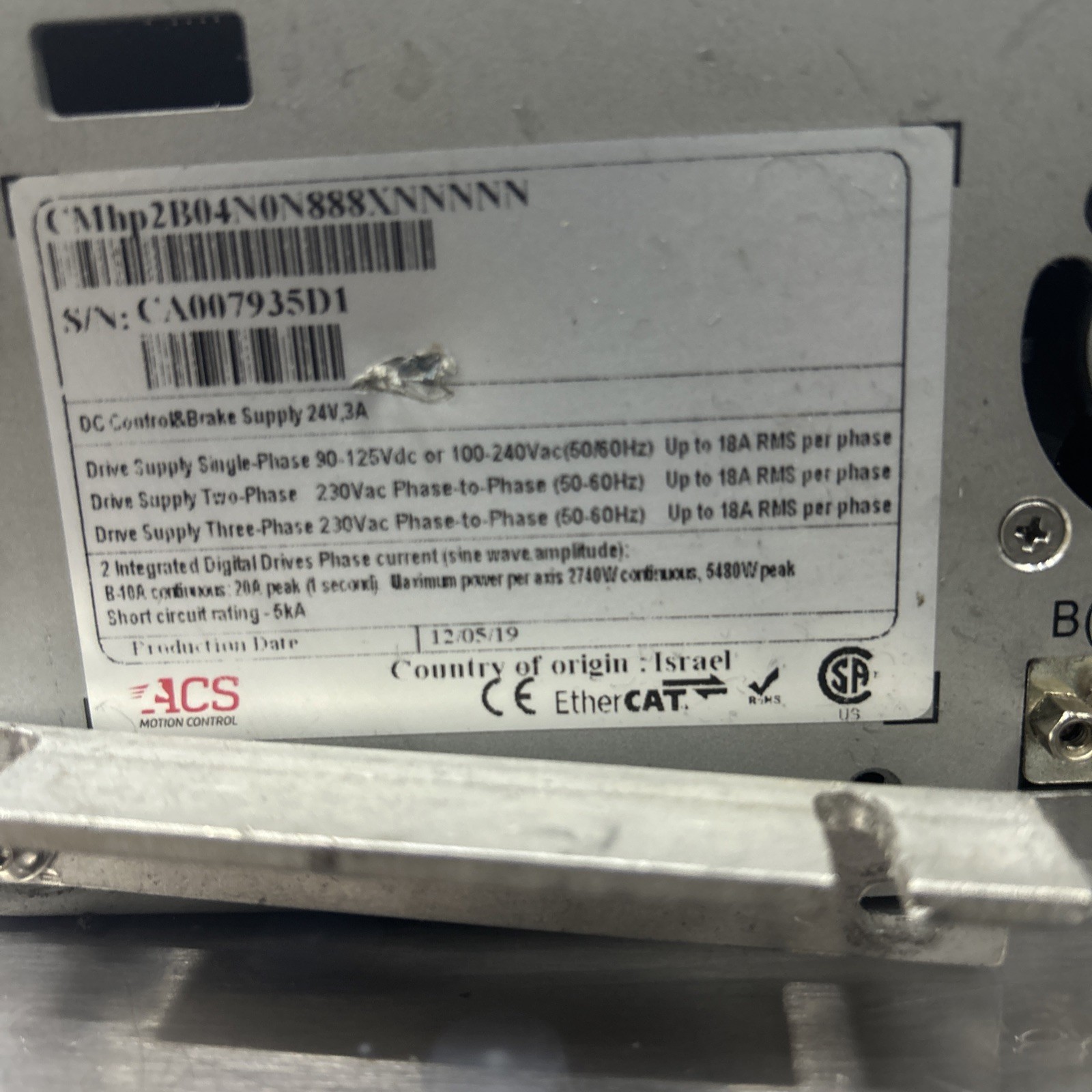 CMhp2B04NON888XNNNNN ACS Motion Control integrated digital drive