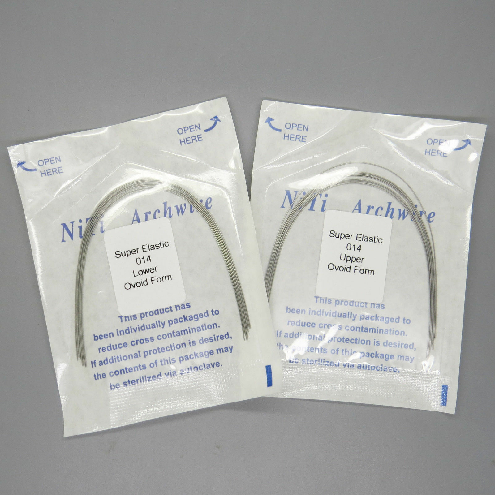 100 Pcs Dental Orthodontic Round Arch Wire Super Elastic NITI Ovoid/Natural U/L