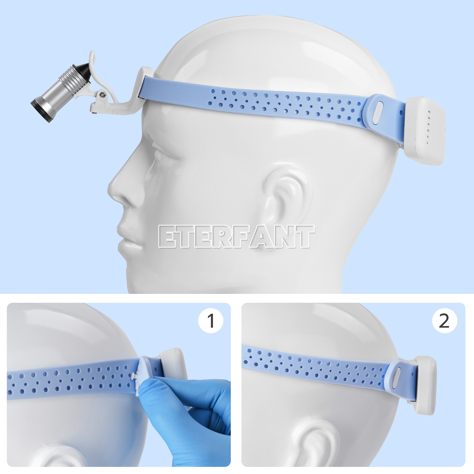 ETERFANT Dental Portable Lightweight Silicone Headlamp Surgery Medical 5W LED US