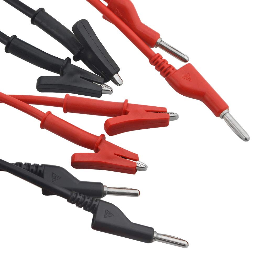 WMYCONGCONG 6 PCS Banana Plug to Crocodile Alligator Clip Test Lead 15A with …