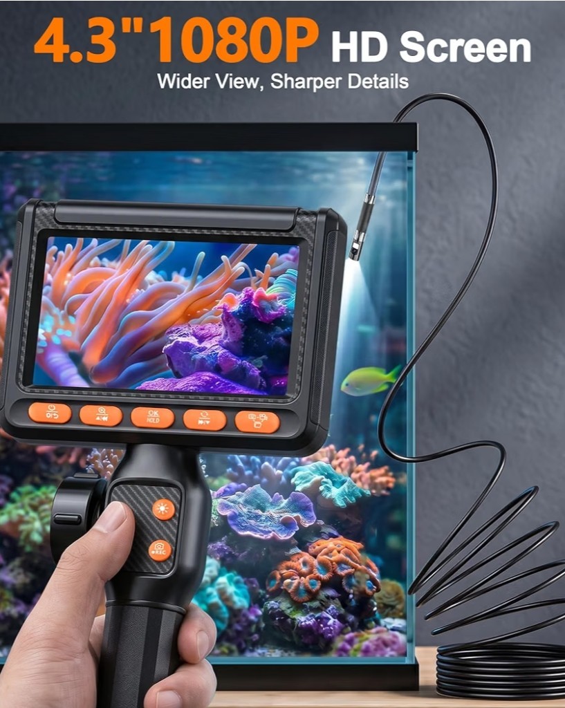 6mm Two-Way Borescope, Dual Lens Endoscope Camera with Light, 1080P HD…