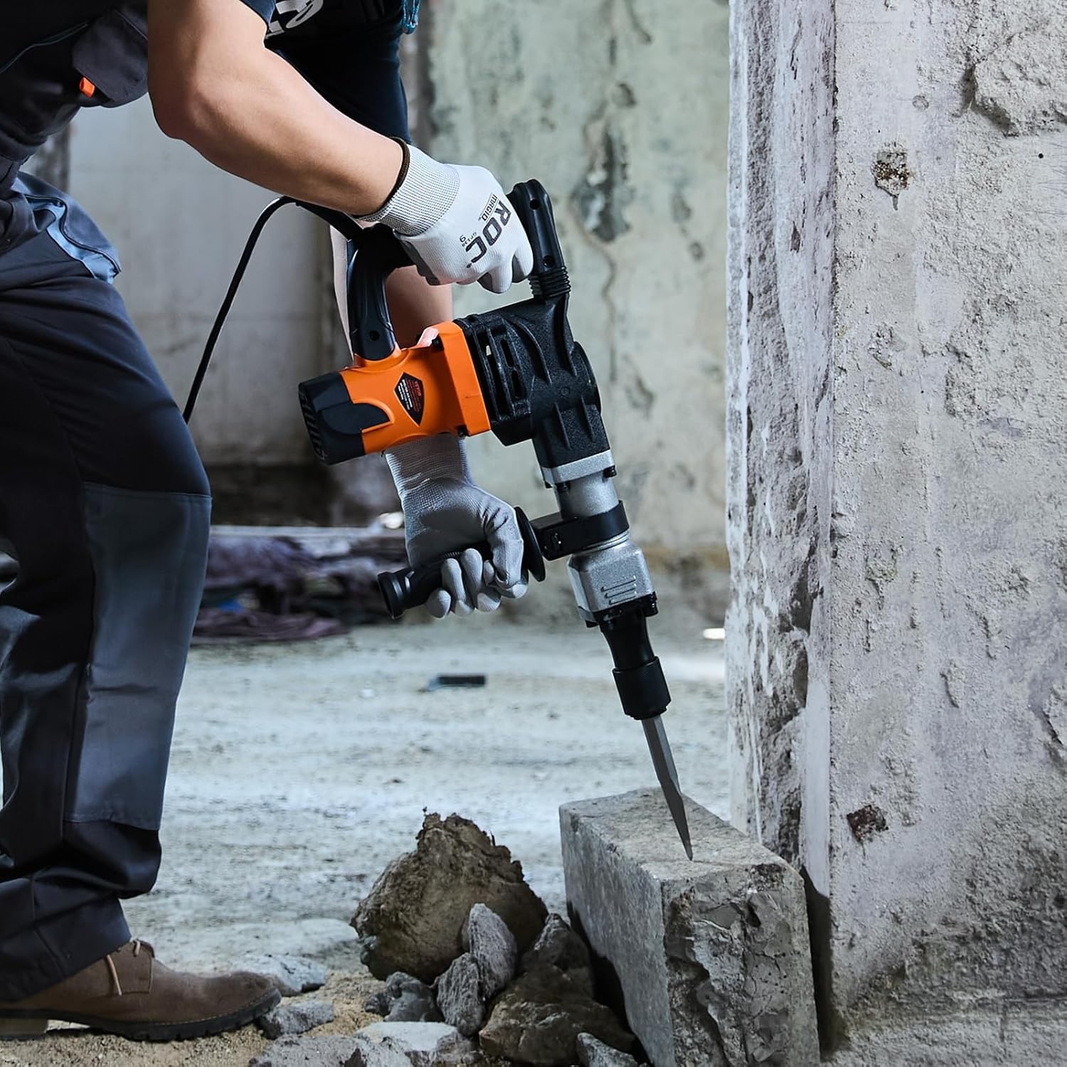 Demolition Jack Hammer 1400W Electric Heavy Duty Concrete Breaker 2900 BPM Tools