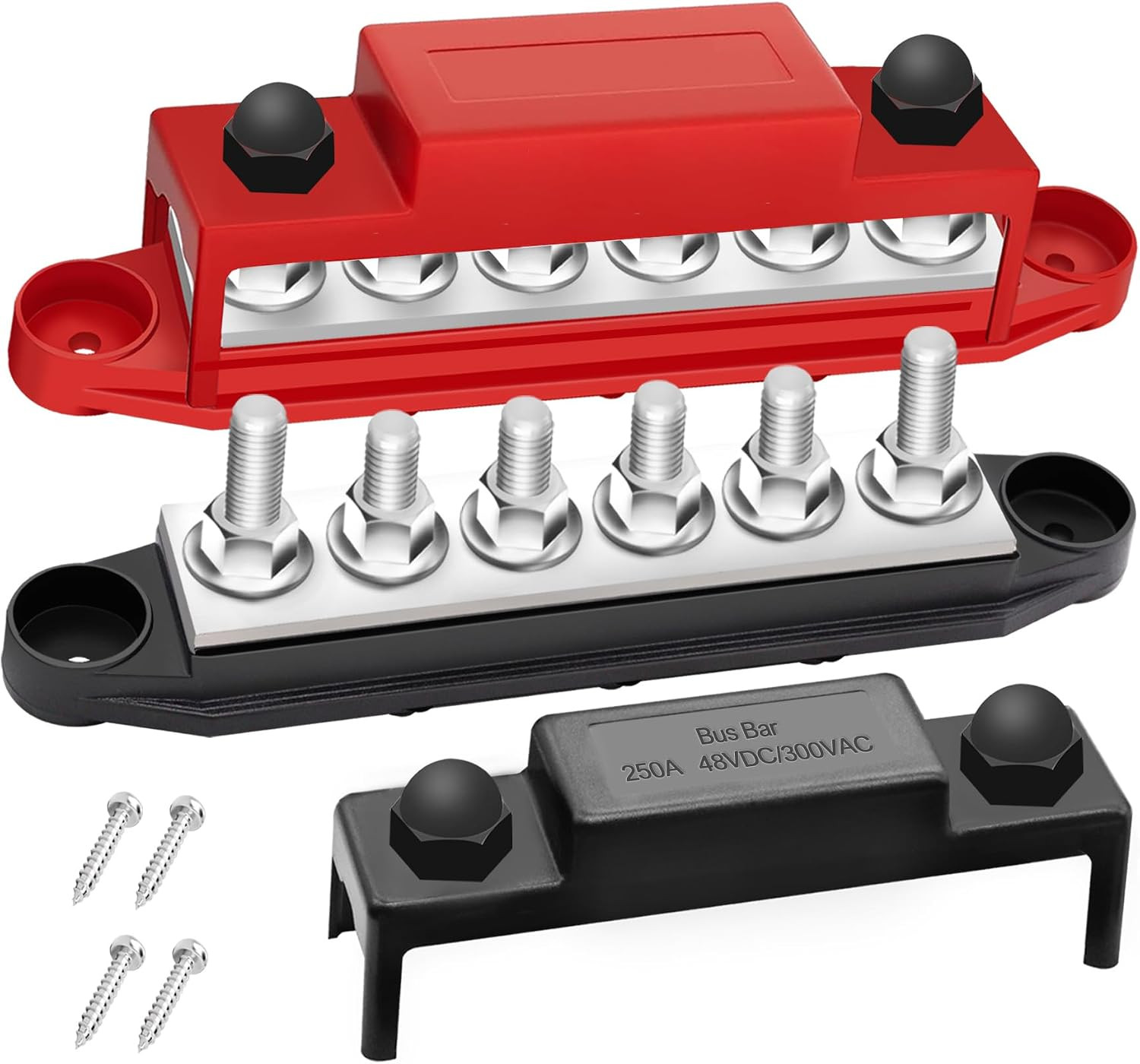 250A Bus Bar 12V Marine 1/4″ Power Distribution Block Automotive Busbar Terminal