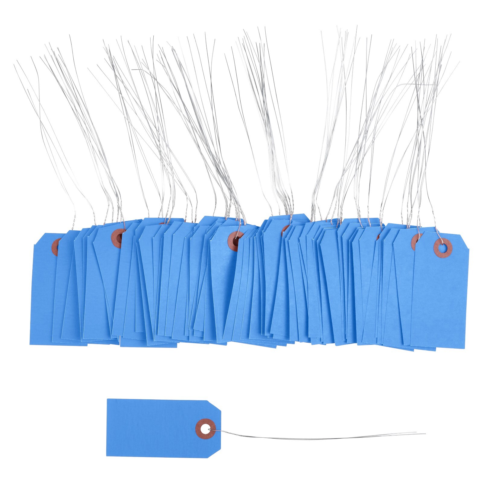 100 Dark Blue Tags with Wire 3 1/4″ x 1 5/8″ Size 2 Inventory Shipping Hang Tag