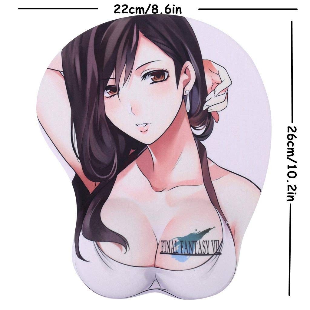 Boo Ace Anime Mouse Pads Boob Oppai Gaming 3D 10.2 x 8.7 x 1.2 Inches, Tifa 4