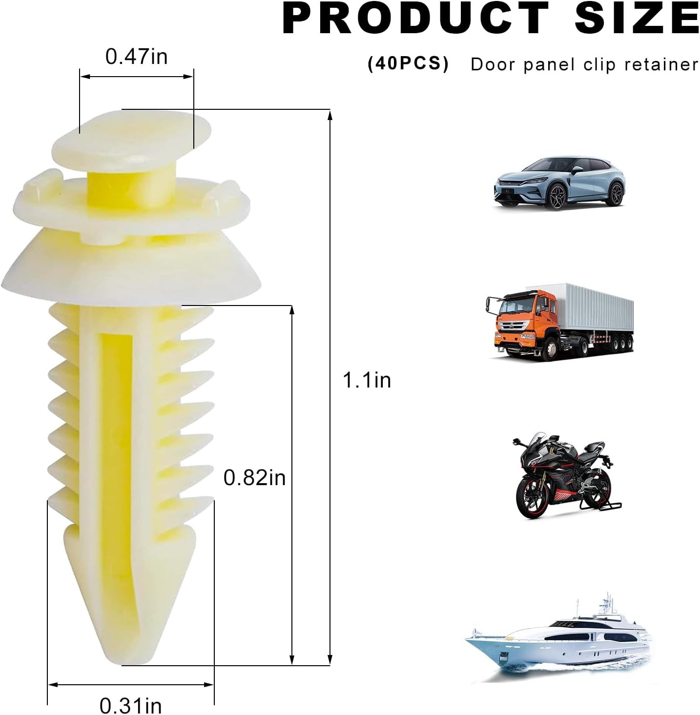 40-Piece Car Door Panel Chip Retainers, Plastic Fasteners Replac Color: 40 PCS