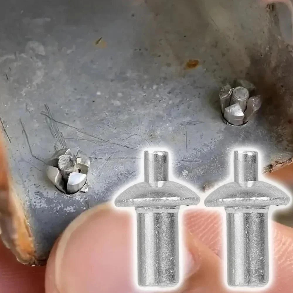 100x Hammer Drive Expansion Rivets Aluminum Knock Type Fasteners Screws
