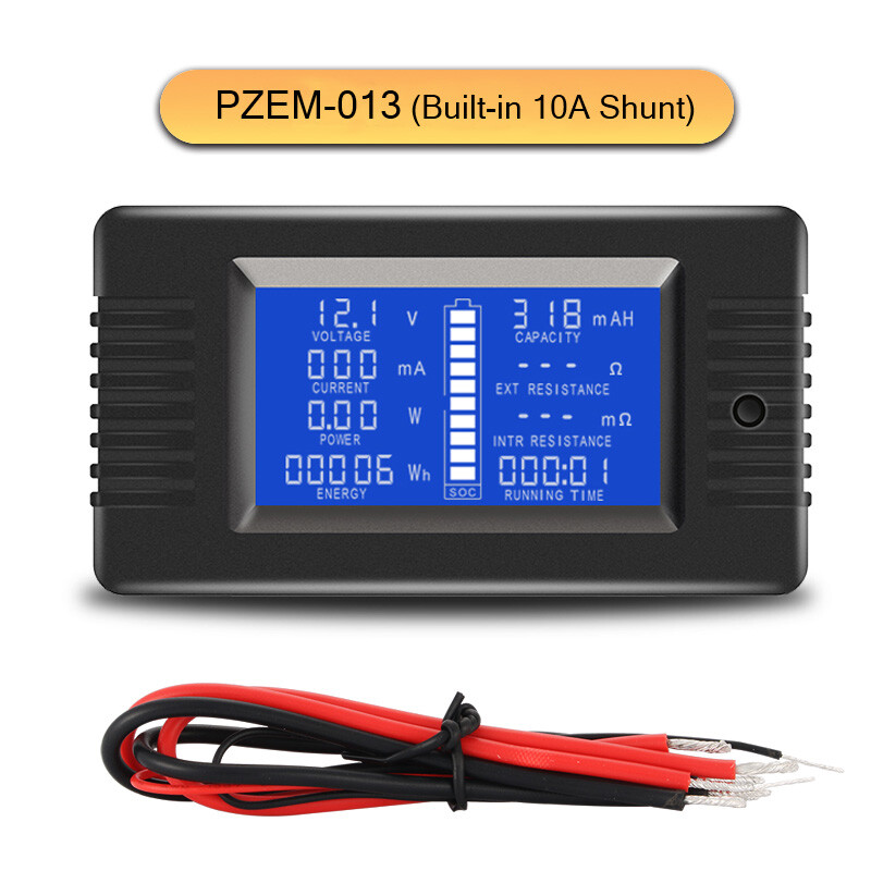 DC 0~200V 0~300A 9 in1 Power Panel Meter Voltage Capacity Impedance Energy SOC