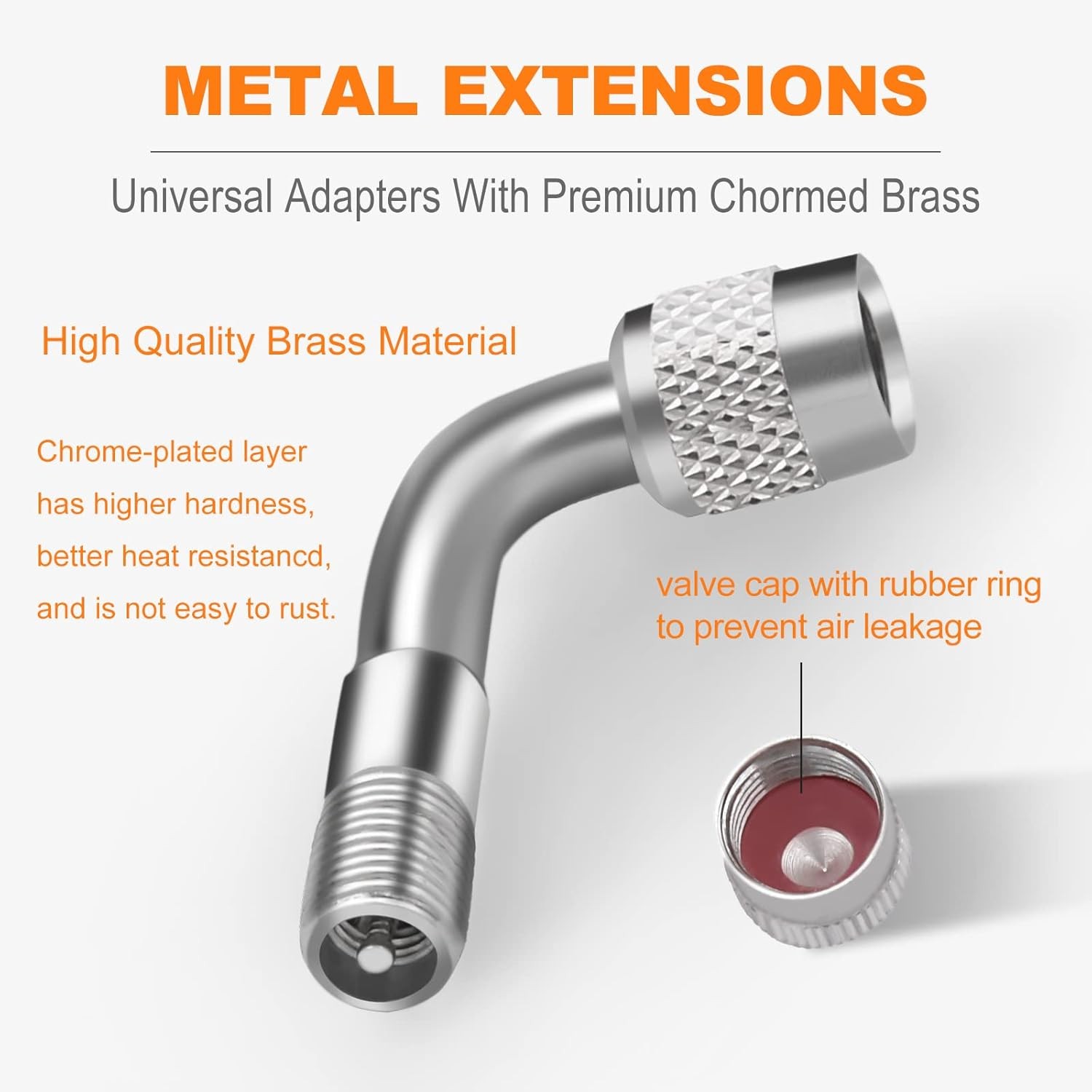 Valve Stem Extenders 6 Pack, 45 Degree 9 Style: 45° 90° 135° Extensions 6 pack
