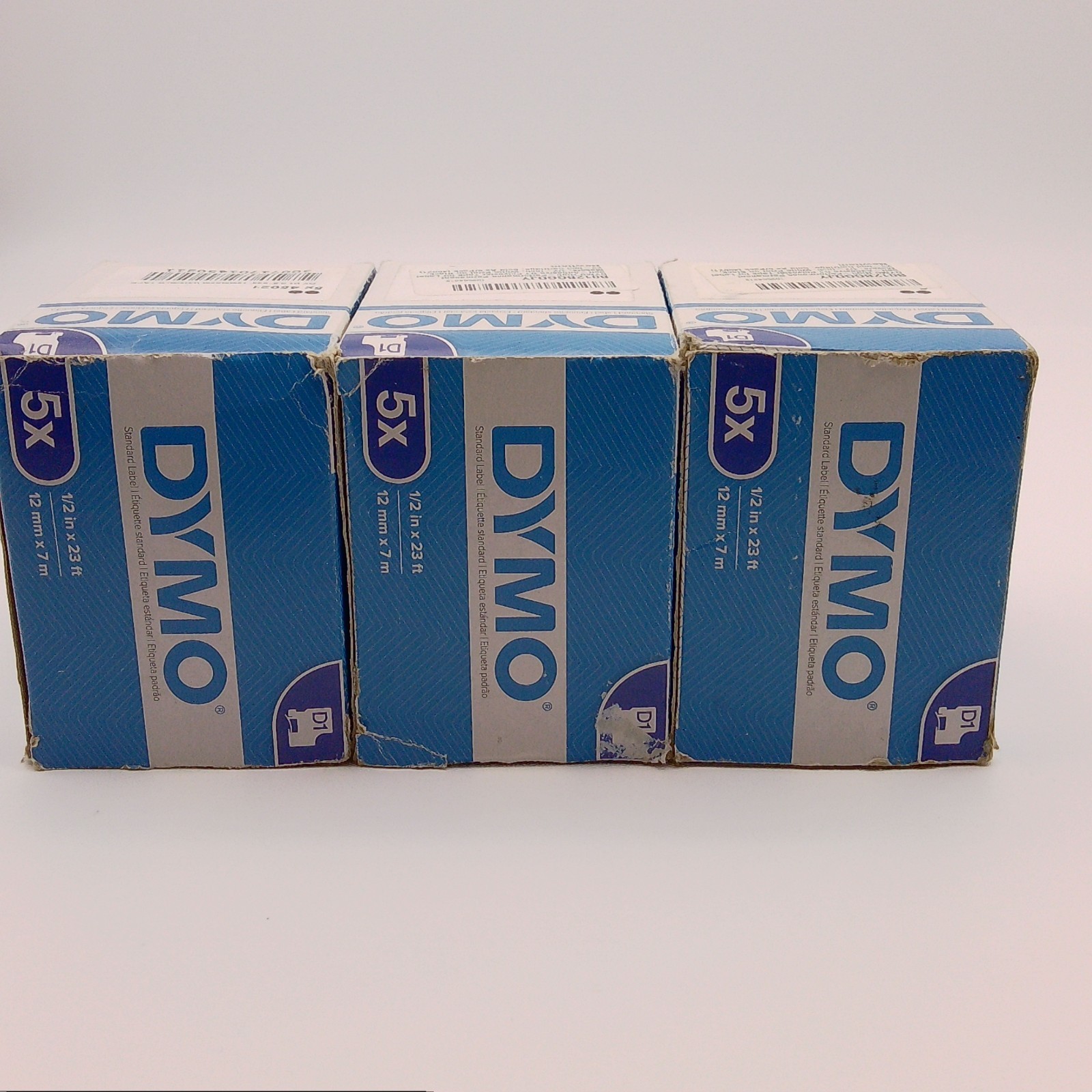 15 PK Genuine DYMO D1 45021 Label Tape White on Black 1/2″ x 23′ 12mm x 7 m