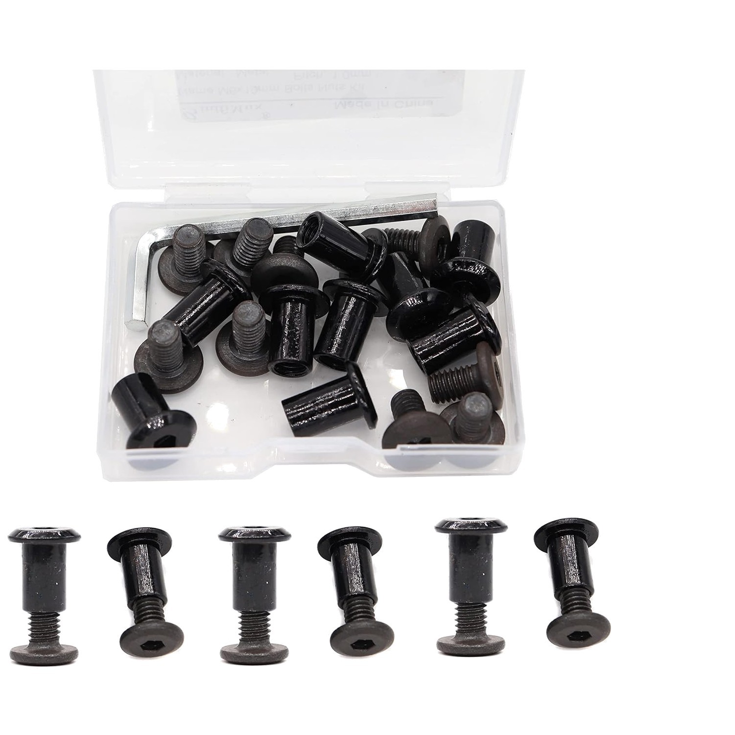 10-Pack M6 x 10mm Hex Socket Cap M6x15mm Black Bolts Connecting Cap Nuts Set …