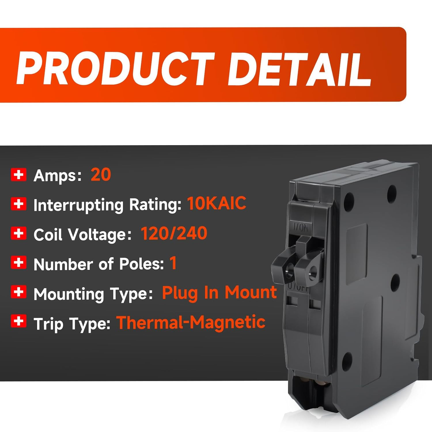 QO2020C 2 X 1 Pole 20A 120 240VAC 10Ka Tandem Mini Circuit Breaker Compatible wi