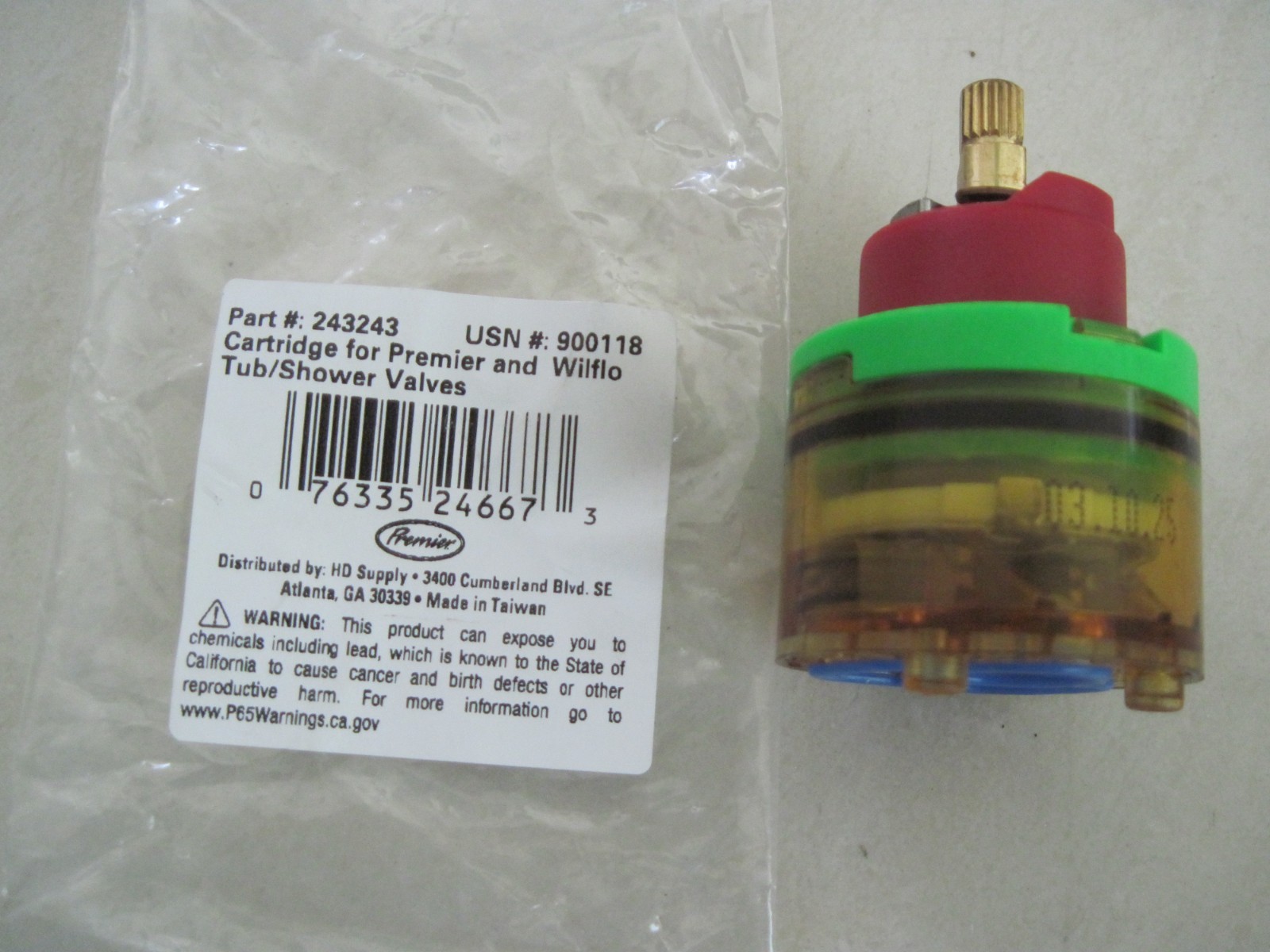 GENUINE Premier Cartridge Replacement for Wilflo Tub Shower Valves 900118