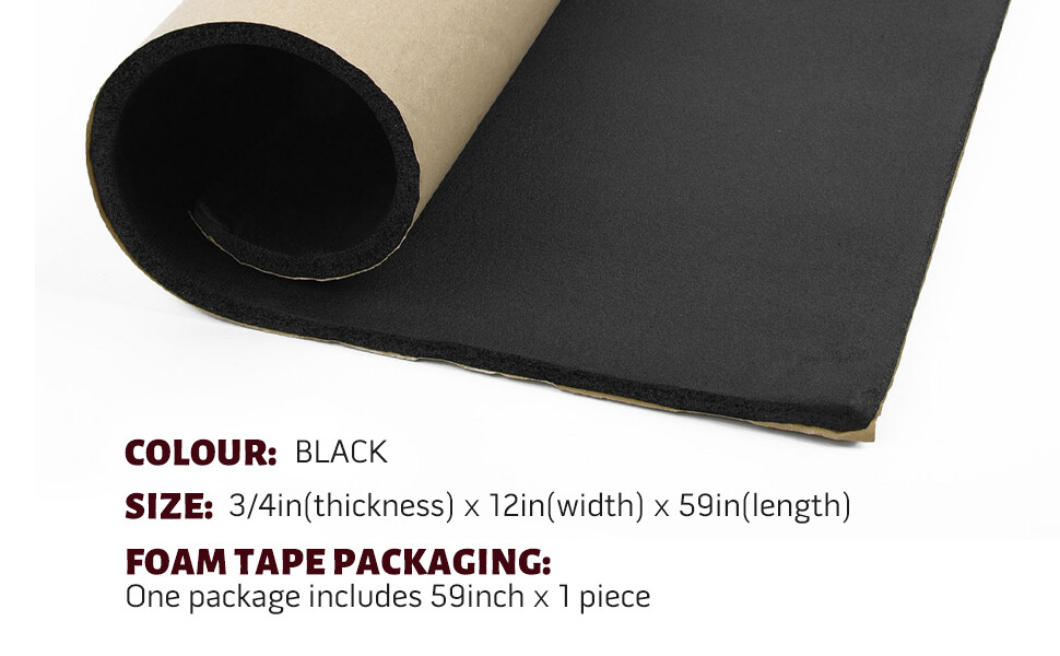 2Roll 59″x12″ Self-Adhesive Sound Insulation Acoustic Foam, Sound Proof Padding