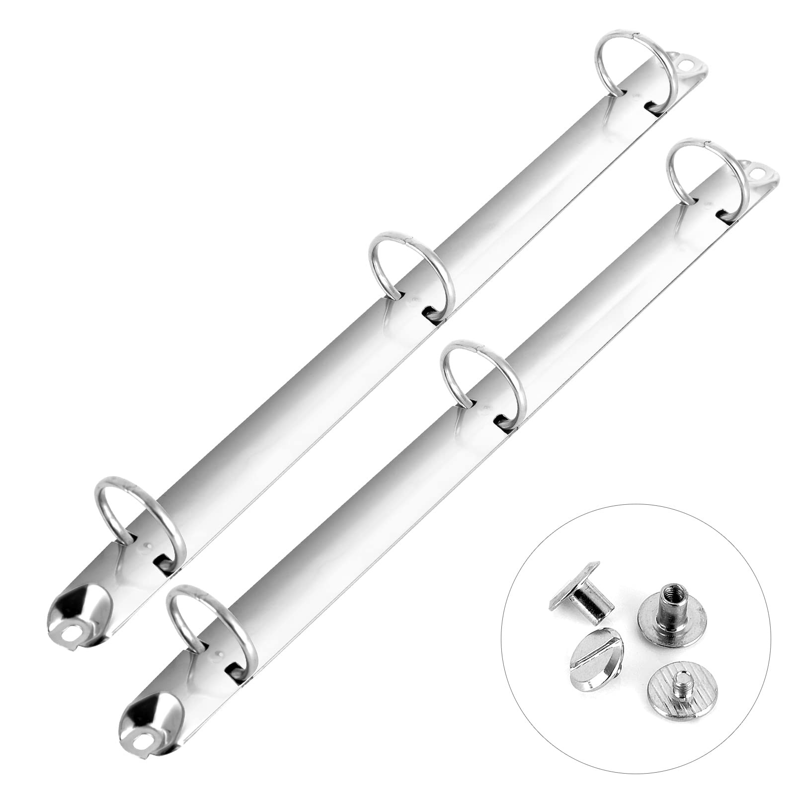 2 Pieces Letter Size Ring Binder Mechanism Replacement Kit 3-Ring Sliver
