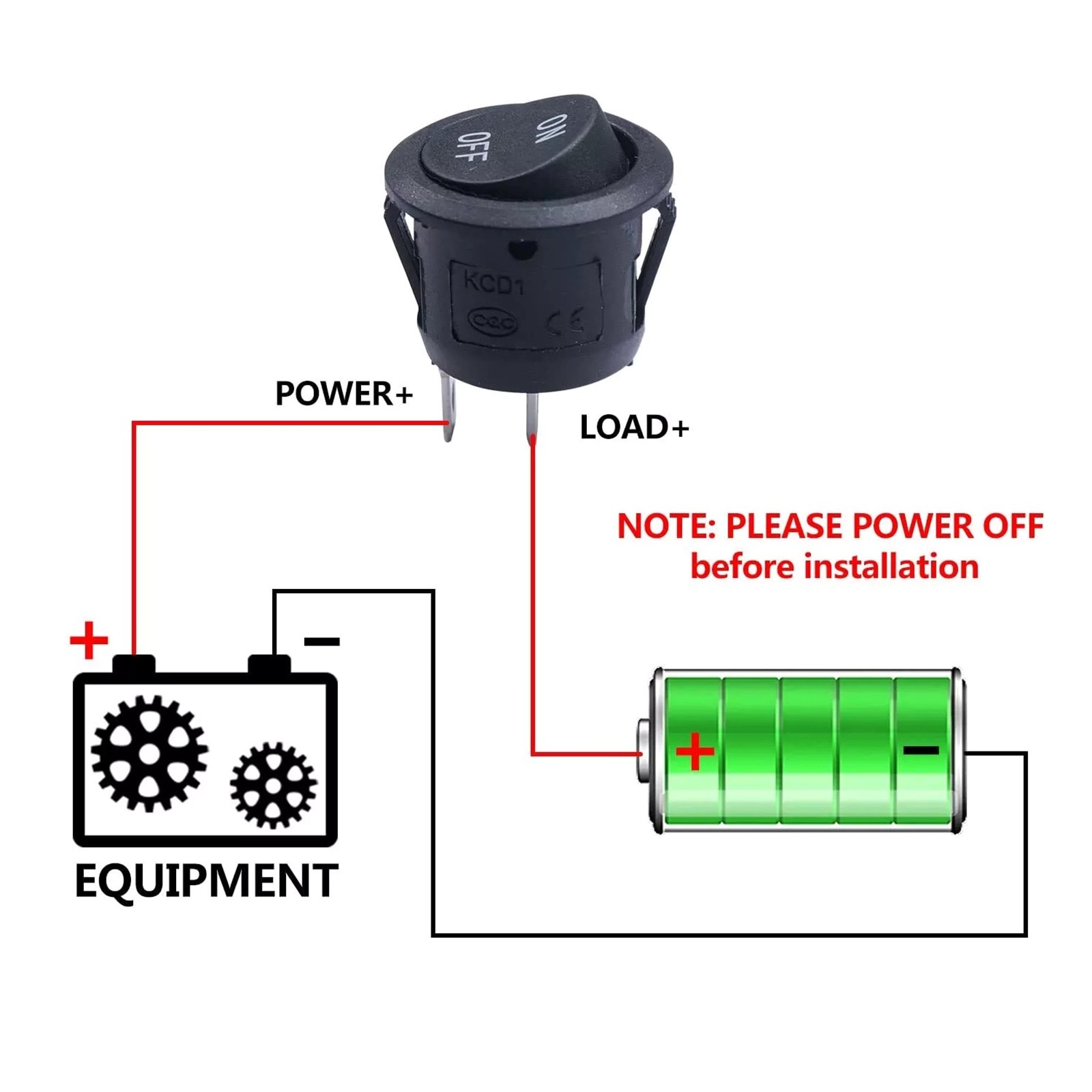 10 Amps 12 Volts 5Pcs 12V Round Rocker Switch AC 6A/250V 2 Position On/Off