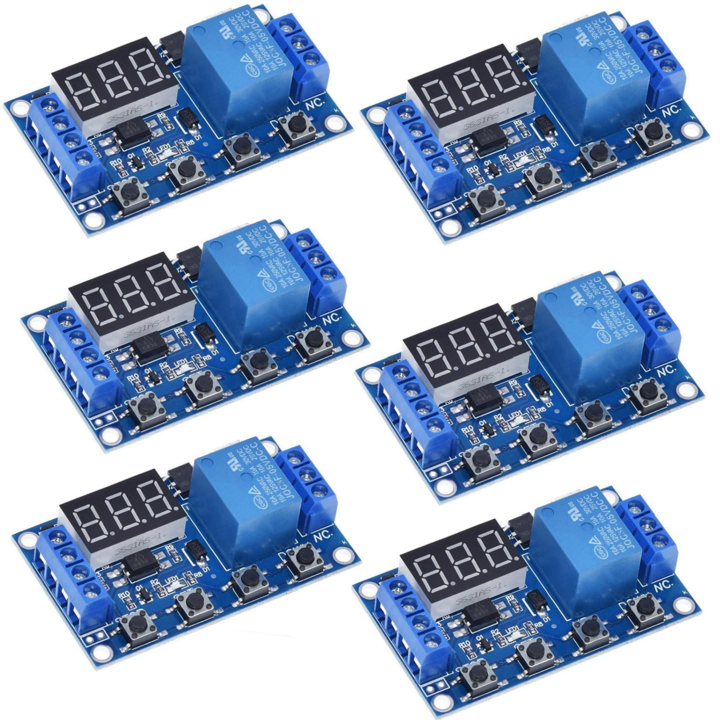 6 PCS Timer Relay Module DC 6-30V Timer Relay Programmable with LCD Display /…