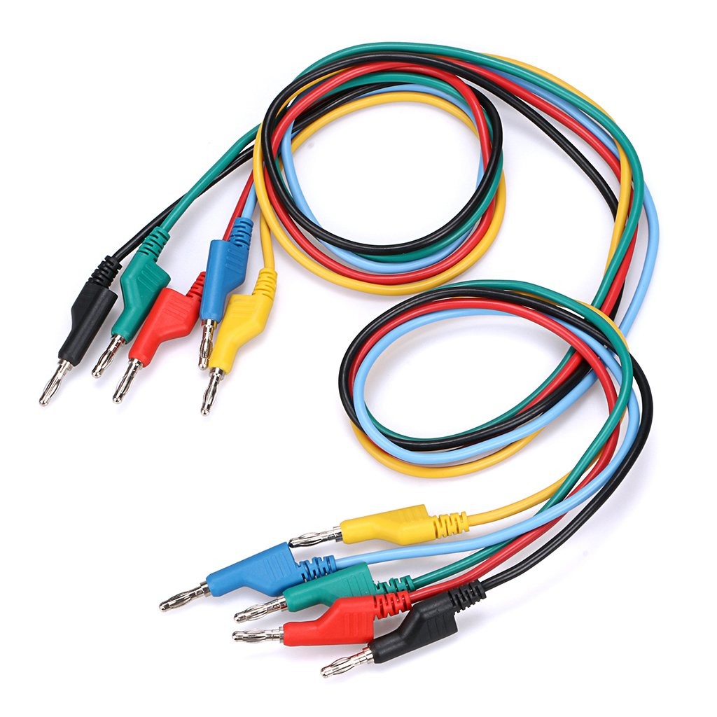 Sumnacon 5pcs Banana to Plug 3.3Ft/1M, Black, Blue, Green, Red, Yellow