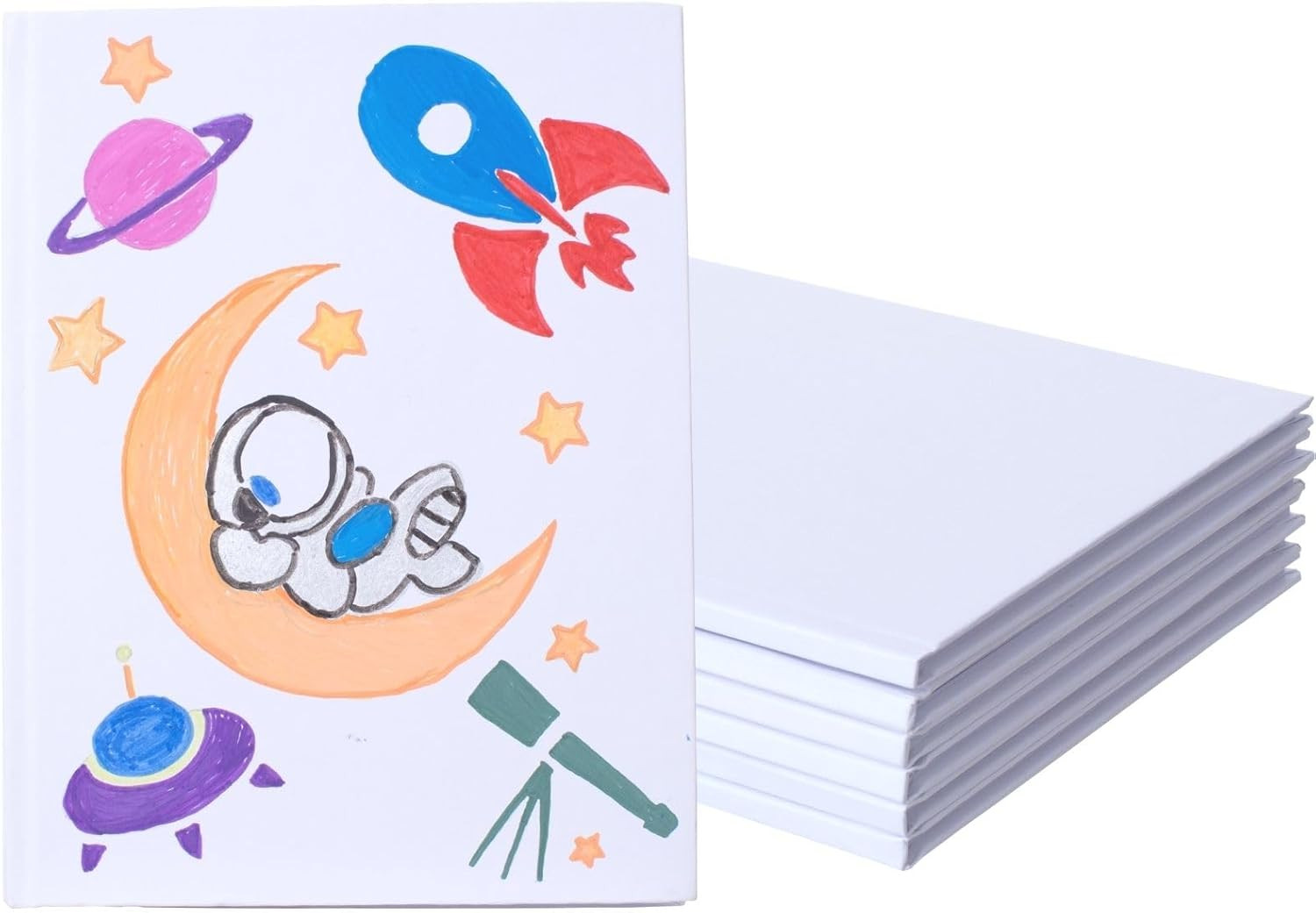 6 Pack Hardcover Blank Book,6×8 Inch Unlined Sketchbook Journal – 18 Sheets/36 P
