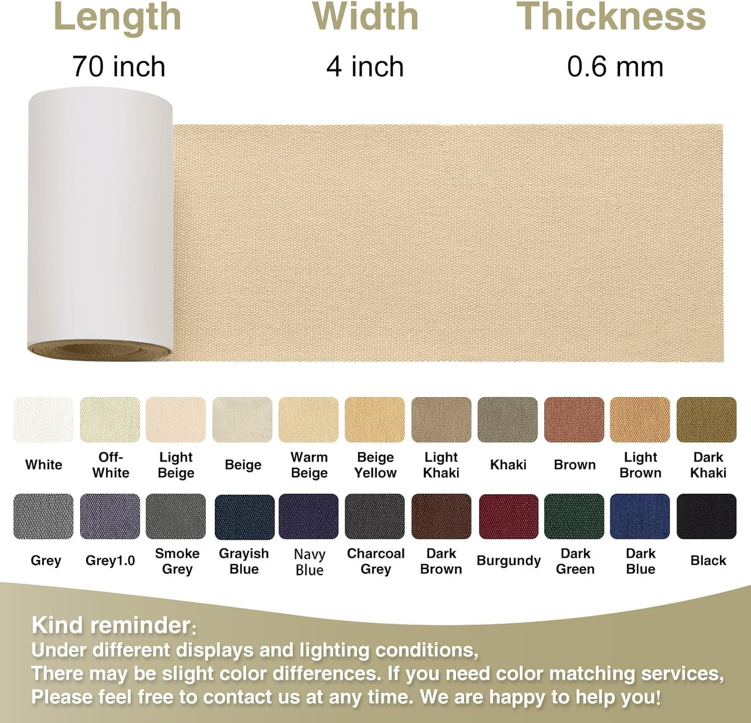 Canvas Repair Tape 4×70 Inch Waterproof Self-Adhesive Fabric Repair Patch for Re