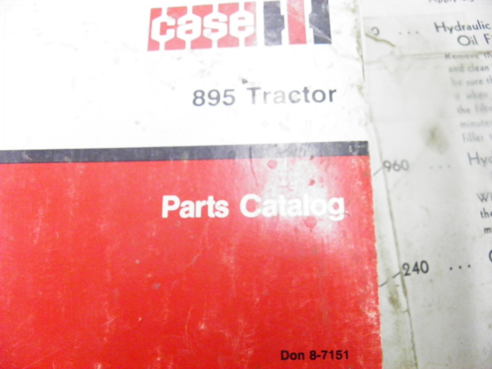 CASE IH 895 TRACTOR PARTS CATALOG 8-7151