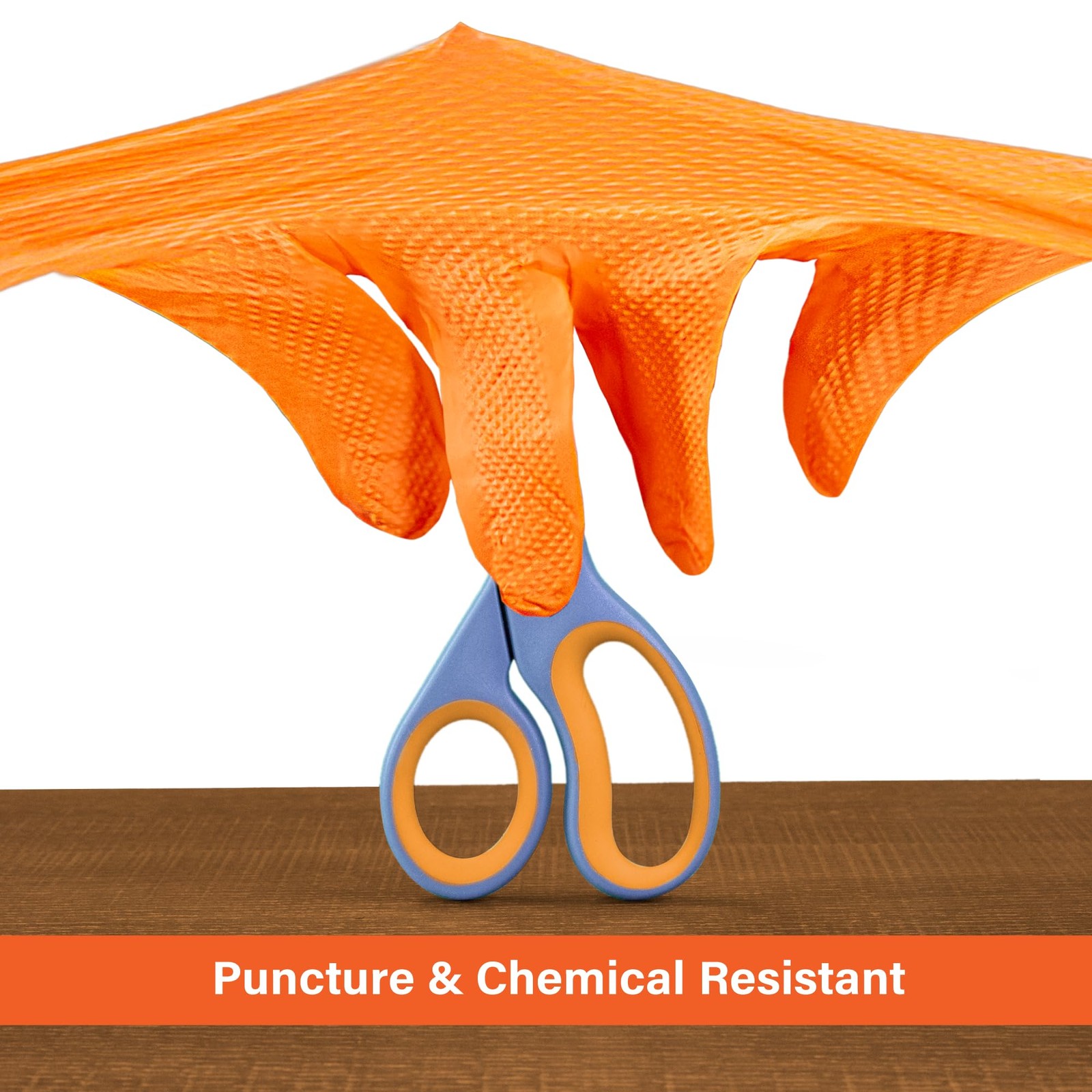 1St Choice 6 Mil Orange Gloves Disposable Latex Raised Diamond Grip Mechanic