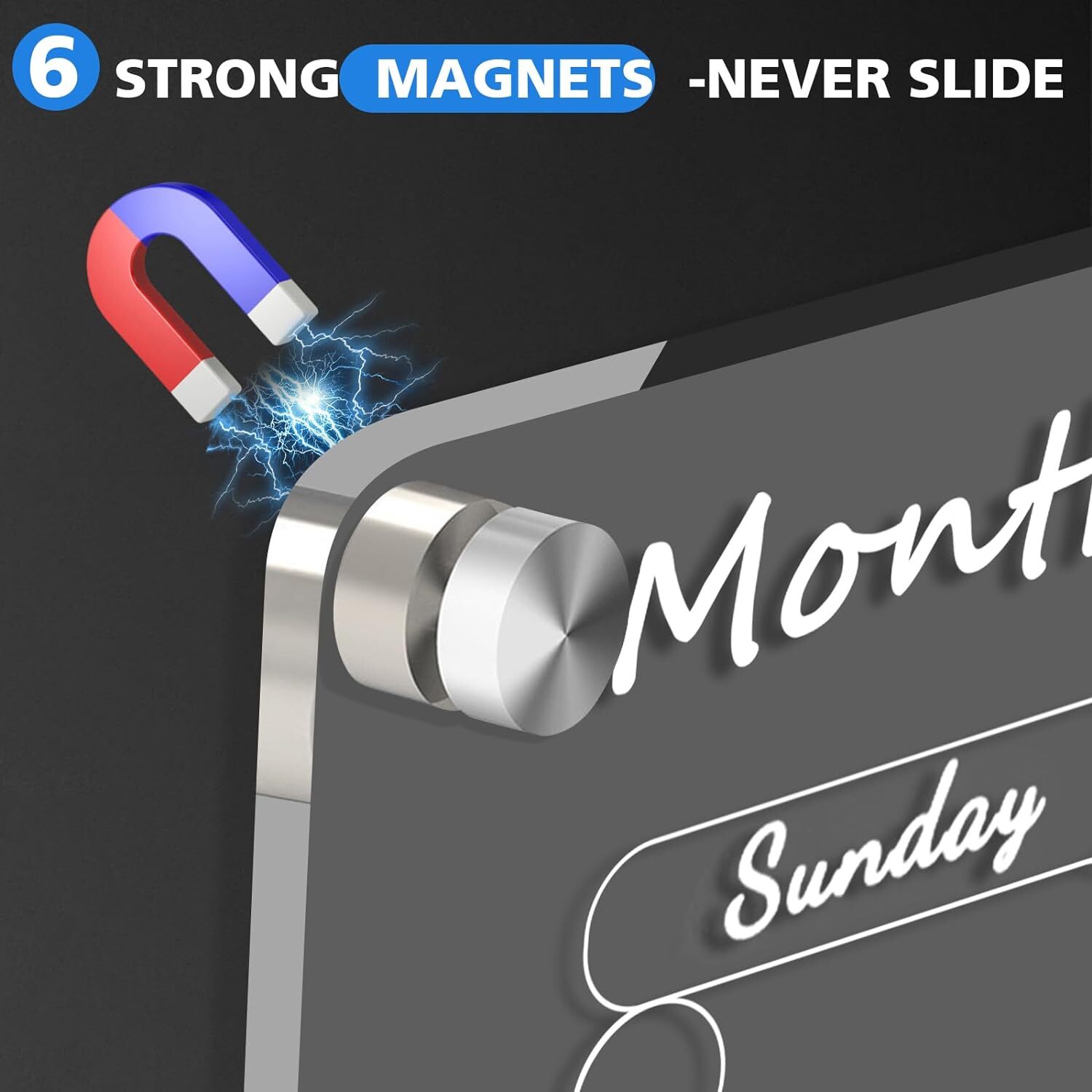 Acrylic Magnetic Monthly Weekly Calendars for Fridge Transparent Dry Erase Board
