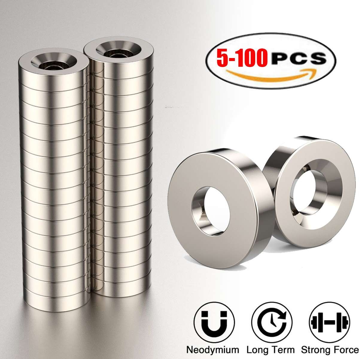 5-100PCS Strong Countersunk Ring Neodymium Magnets 12x 3mm Rare Earth 4mm hole