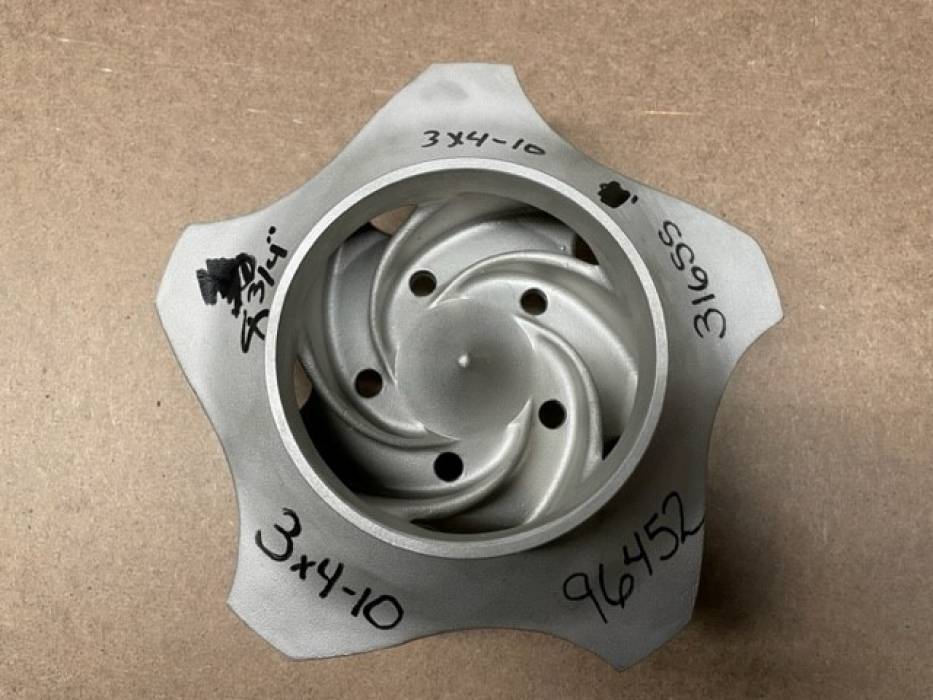 Durco 2K 4×3-10 ANSI Impeller, 316SS, 9″ dia, Pattern No: 35641, #96452