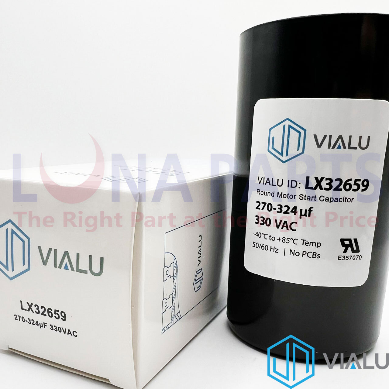 Pack of 5 – VIALU – 270-324 uf/MFD 330 VAC volts Round Start Capacitor 50/60 Hz