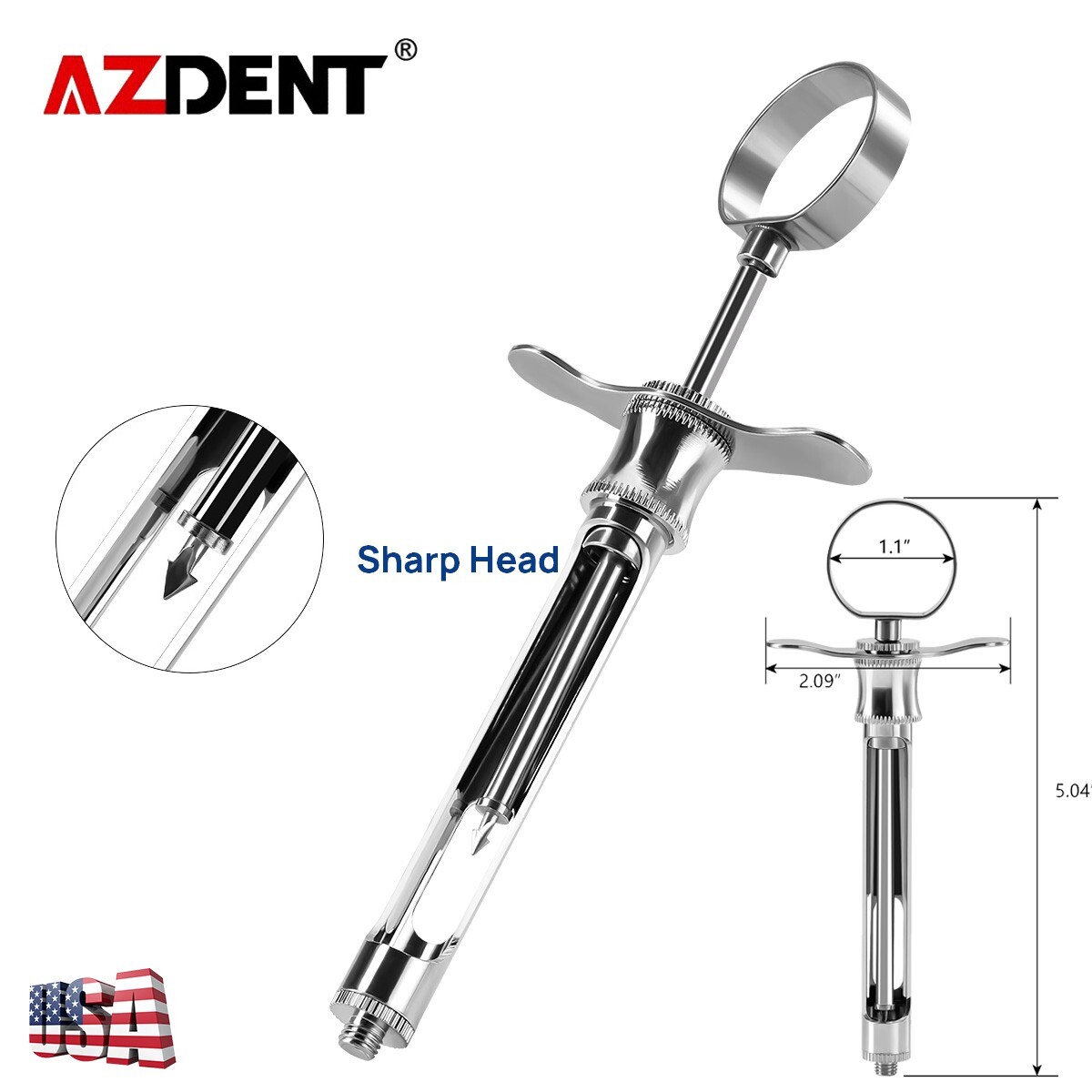 Jeringa Anestesia Dental 1.8ml Auto Pasiva Auto Aspirante Instrumento Uso Manual