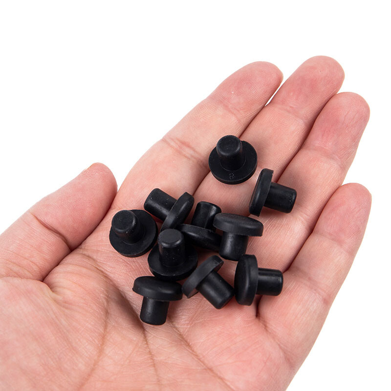 Round Solid Silicone Rubber Seal Hole Plugs Blanking End Caps Seal 3-14mm Black