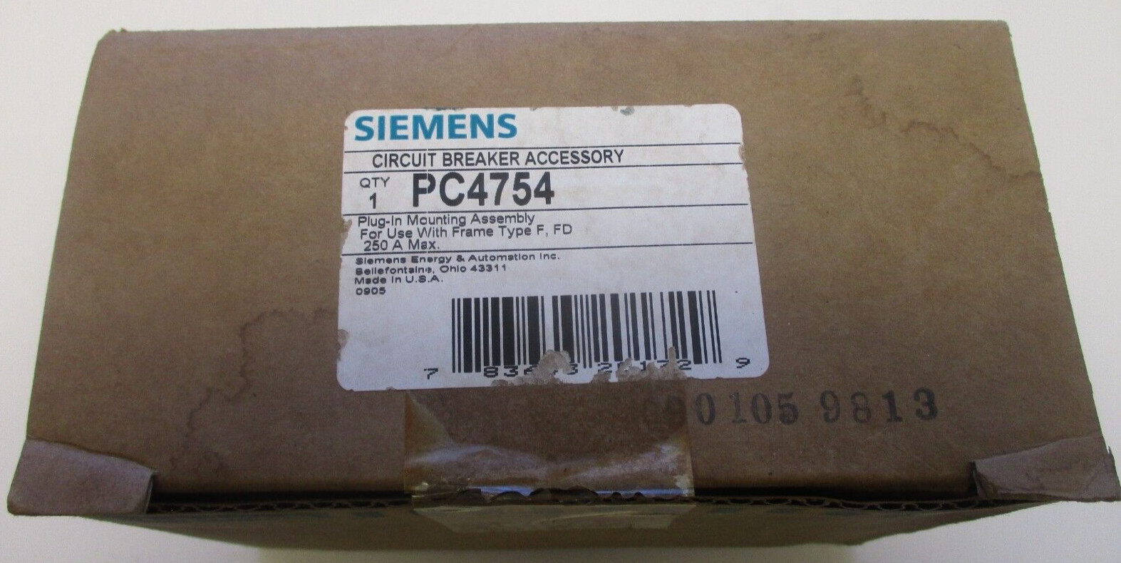 SIEMENS PC4754 PLUG-IN MOUNTING ASSEMBLY 250A 600VAC 3POLE USE W/ TYPE F, FD