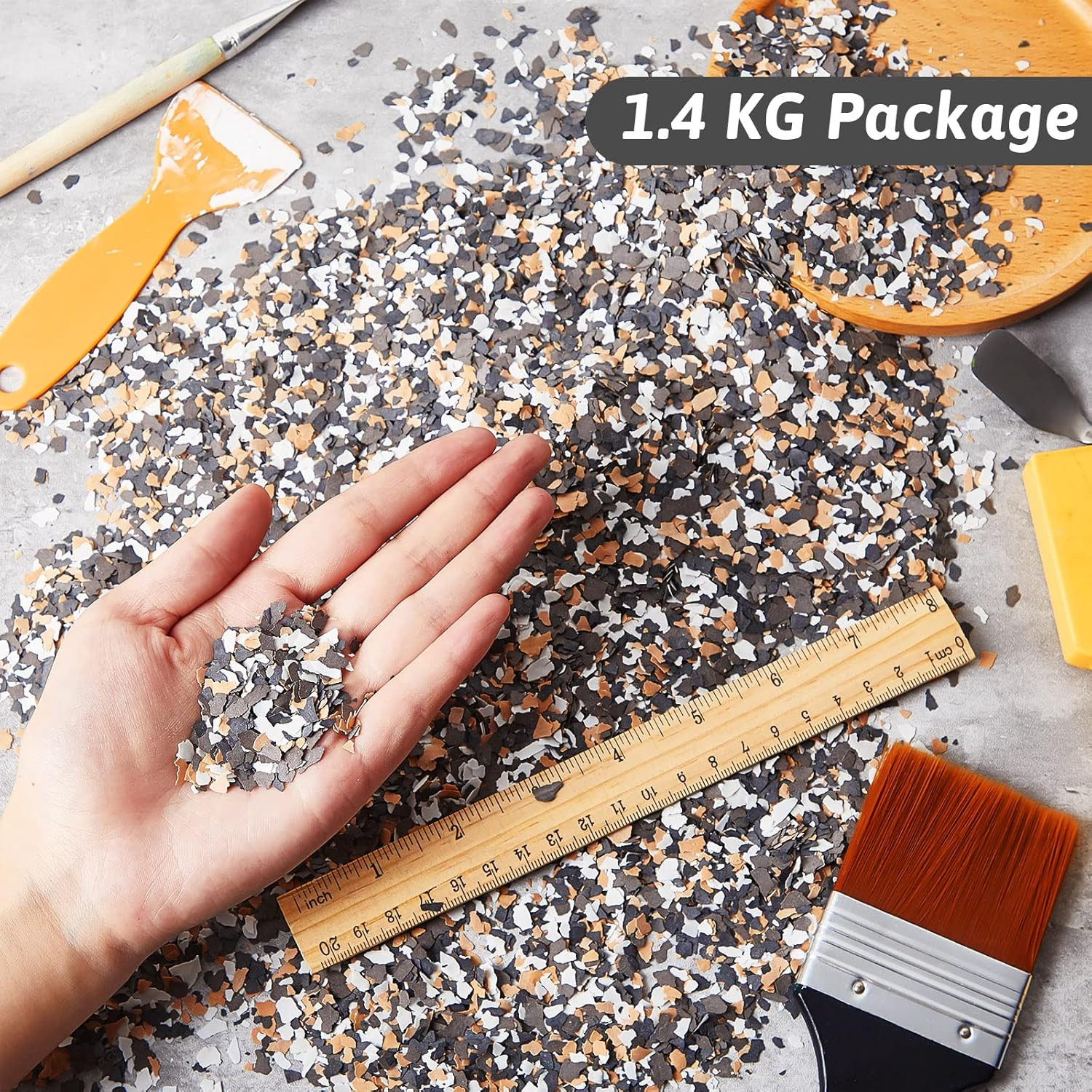 1400 G/ 3.08 Lb Epoxy Flakes Blend Color Chips Concrete Floor Coating Decorative
