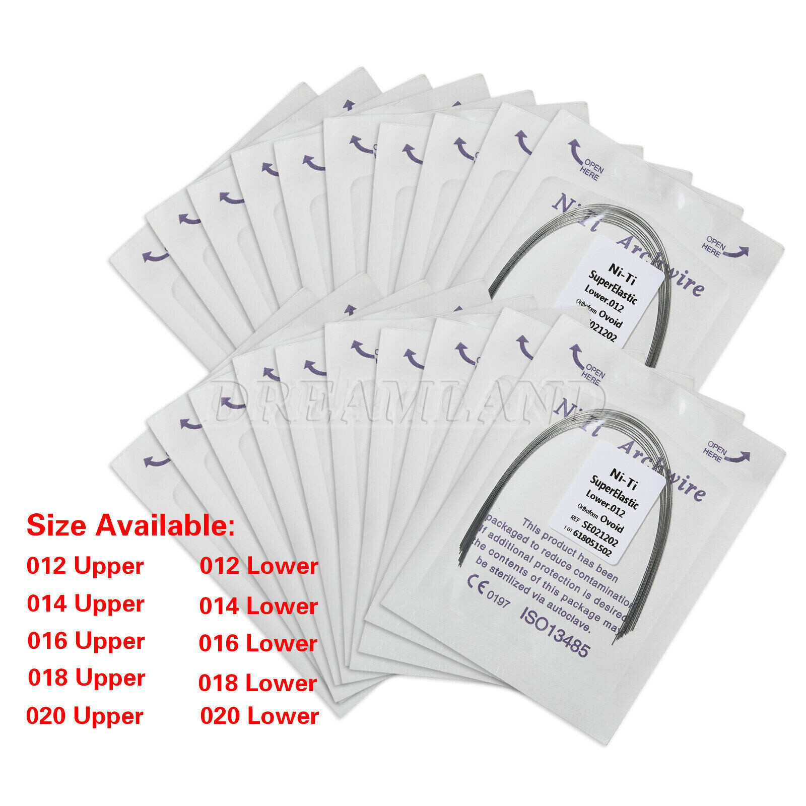 Dental Orthodontic Mini/Standard Bracket Braces / Elastic Niti Arch Wires Up/Low