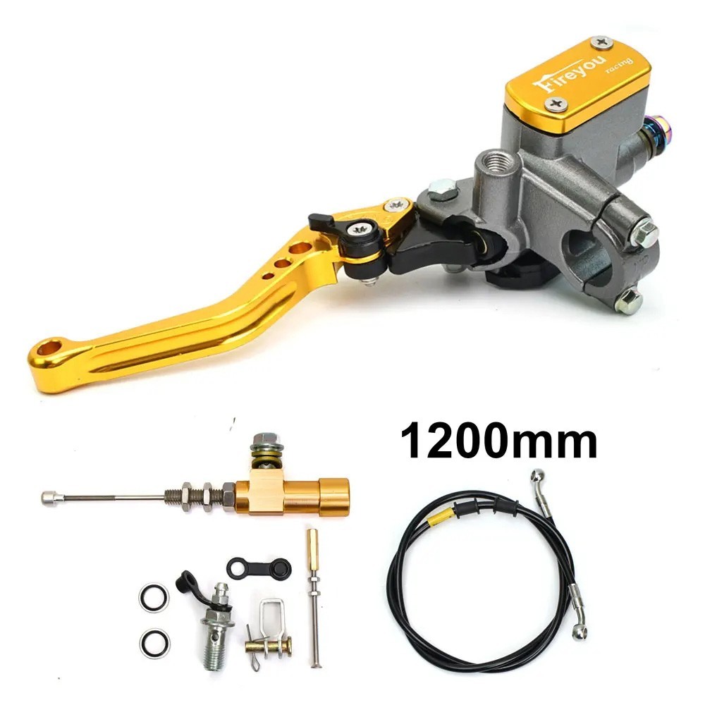7/8in Motorcycle Hydraulic Brake Clutch Kit Lever Pump Hose for Yamaha Honda