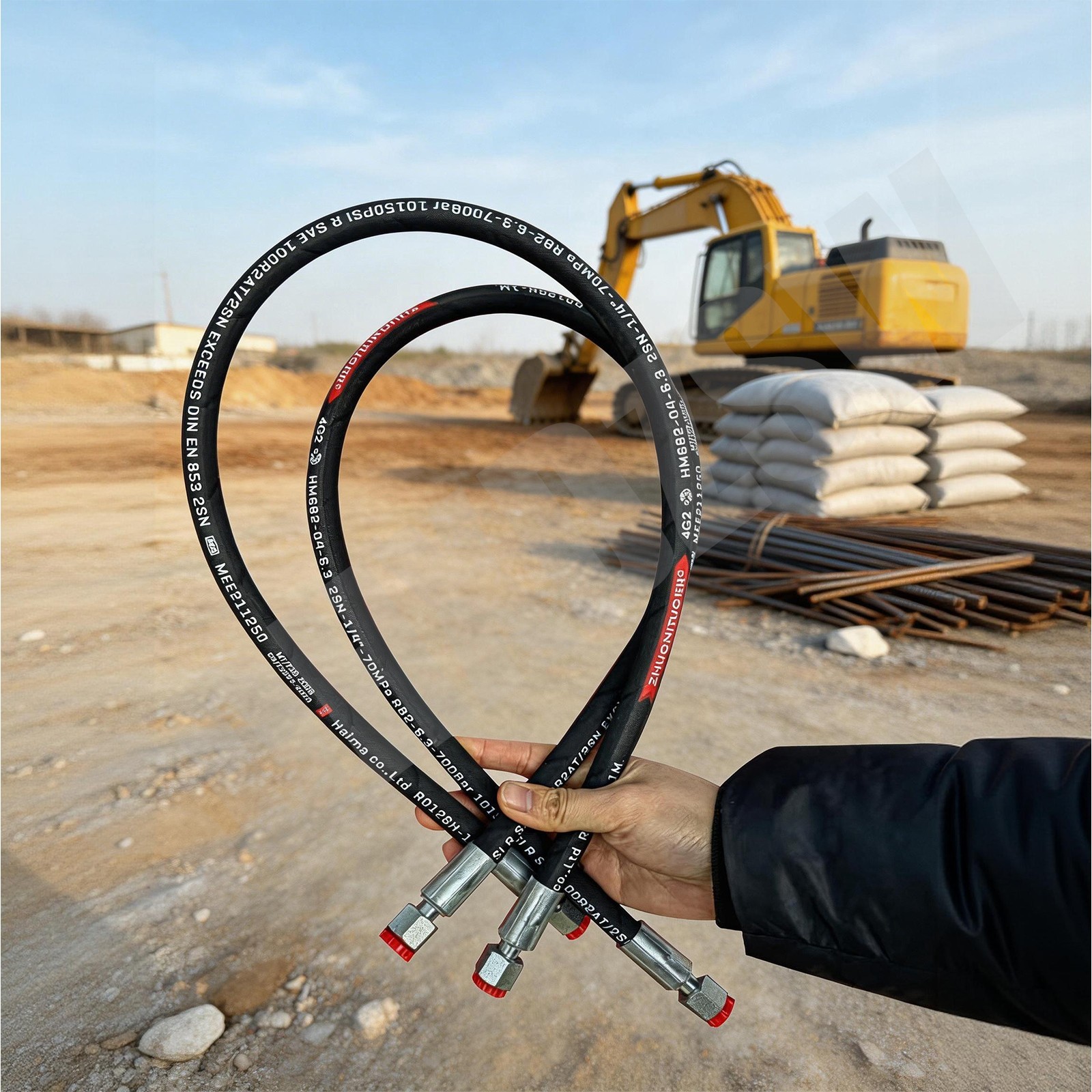 AGT Miva China Mini Excavator M14x1.5x 60″ Hydraulic Hose New Both Ends Straight