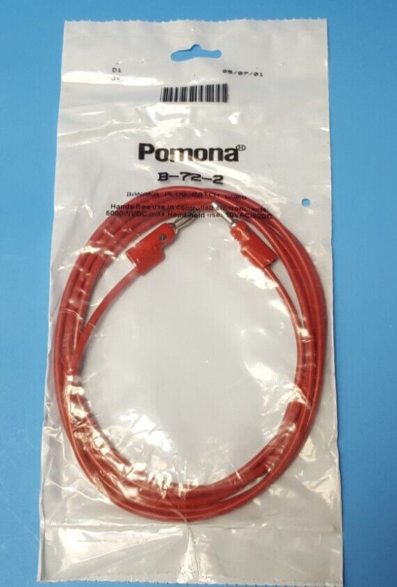 ( 2 PCS) TEST LEAD BANANA TO BANANA, B-72-2, POMONA, 72.0″, 5000VDC