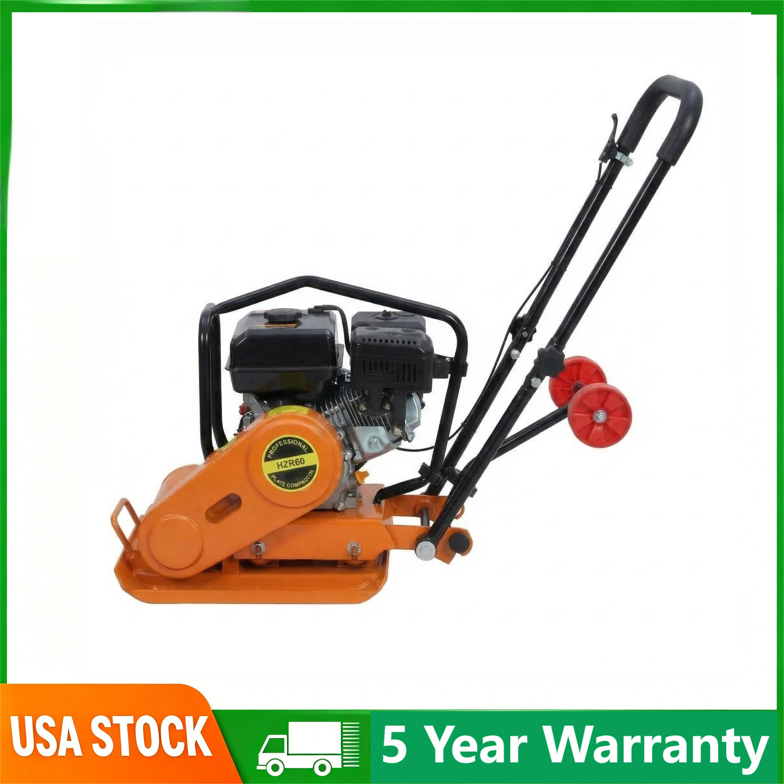 7HP Plate Compactor 4200Lbs Force 5600 VPM for Soil & Gravel Heavy Duty
