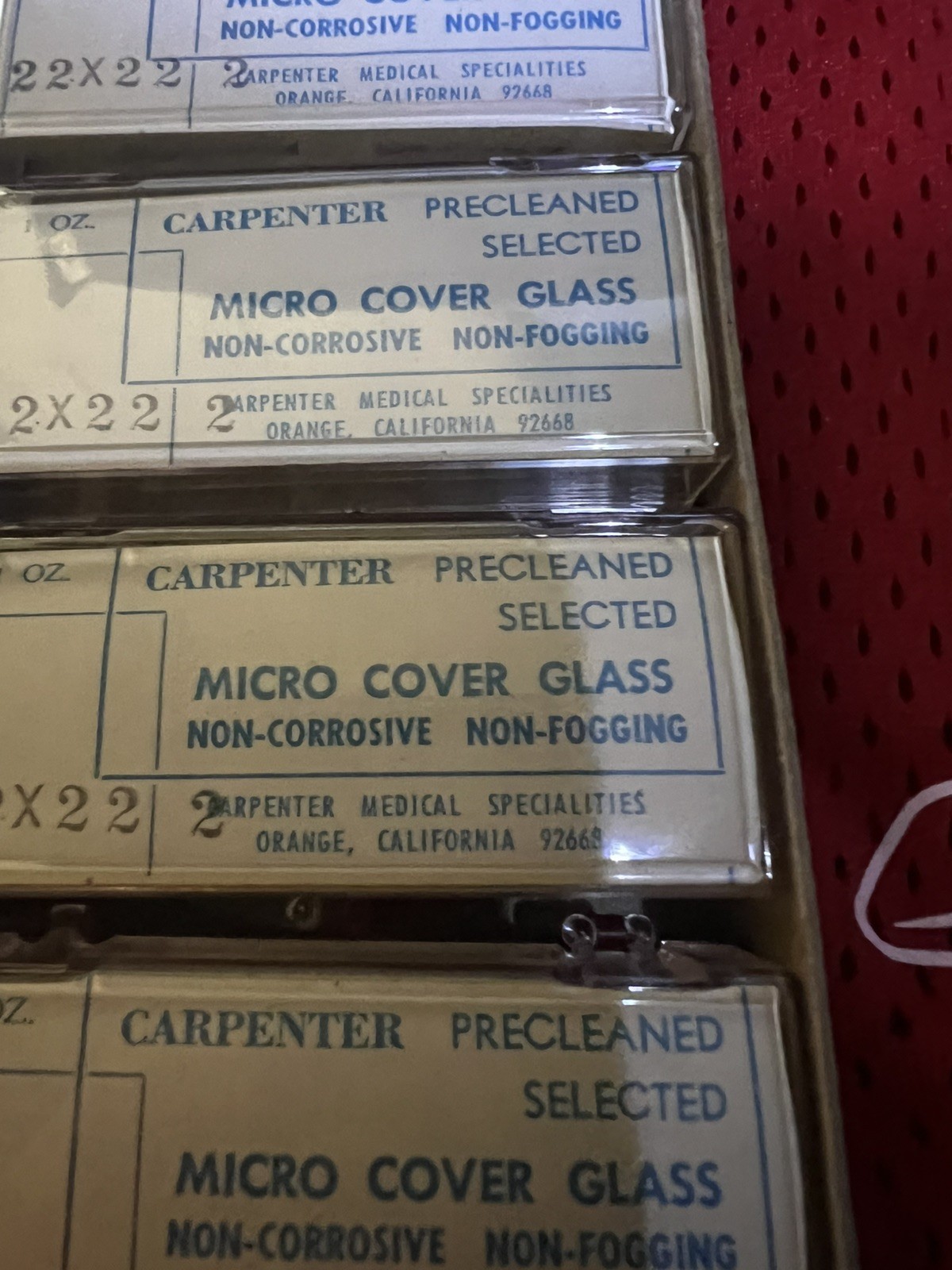 Case of 10 boxes Micro Cover Glasses, square No. 22×22 2
