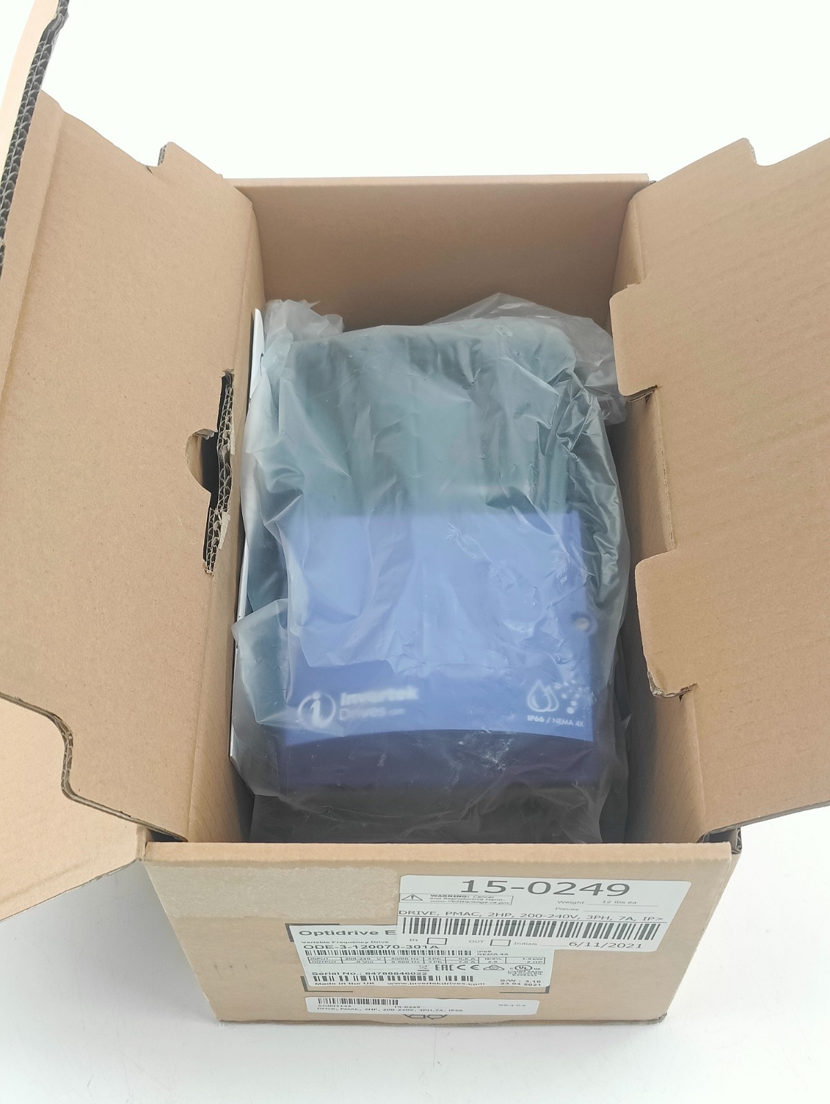 NEW Invertek ODE-3-120070-301A Variable Frequency Drive, 2HP, 200-240V, 3PH