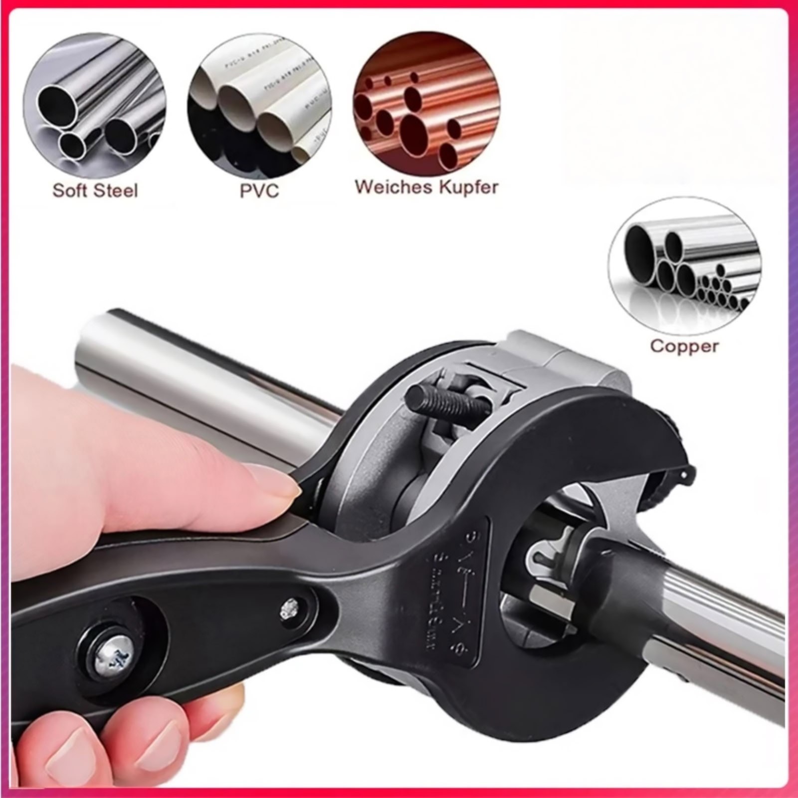 Professional Ratchet Mechanism Pipe Cutter for Copper Steel Stainless PVC Pipes