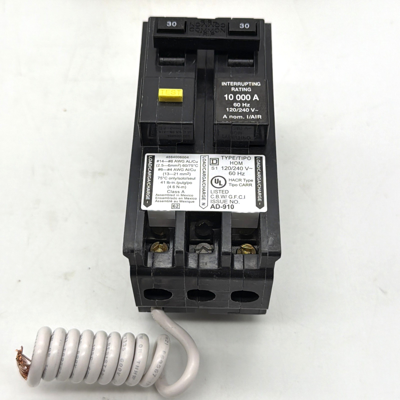🔥 Square D Homeline HOM230GFI HOM230GFIC 30A 2-Pole GFCI Ground Fault 120/240V