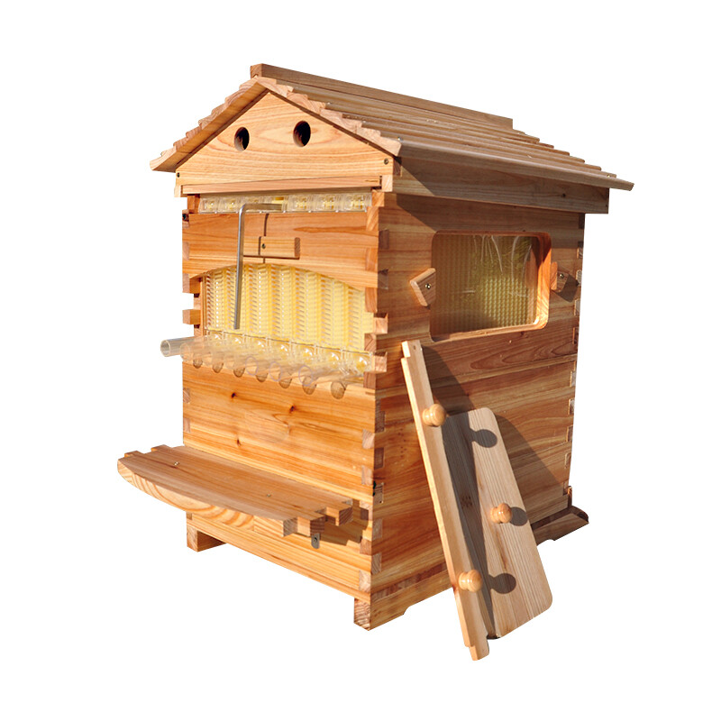 Auto Oozing Bee Hive with 7 Bee Frames Comb Bee Hive House Beekeeping Frames
