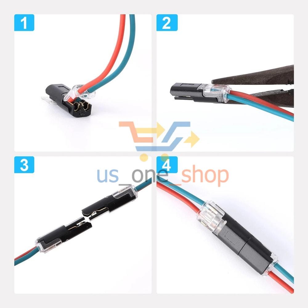 100Pcs Double-Wire Plug-in Connector, Cable Clamp with Locking Buckle, AWG 18-22