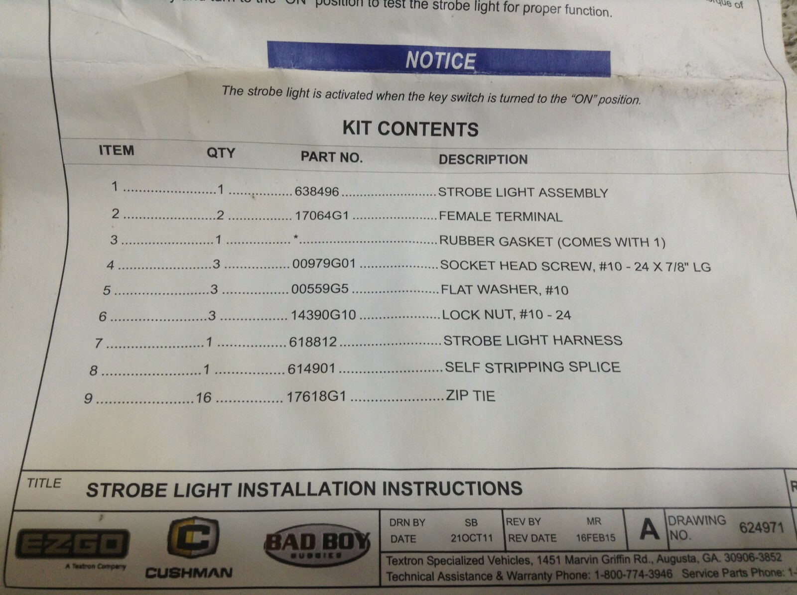 Federal Signal 618916 Amber Light Kit Beacon 624971 New (TSC)