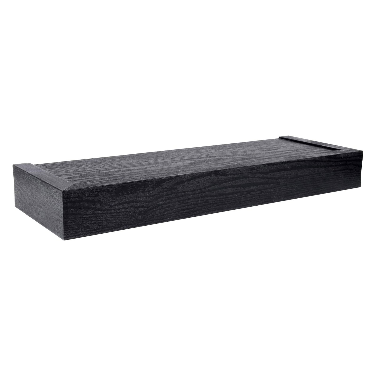 High & Mighty 18 Inch Modern Floating Shelf Holds Up To 15 lbs, Black (2 Pack)